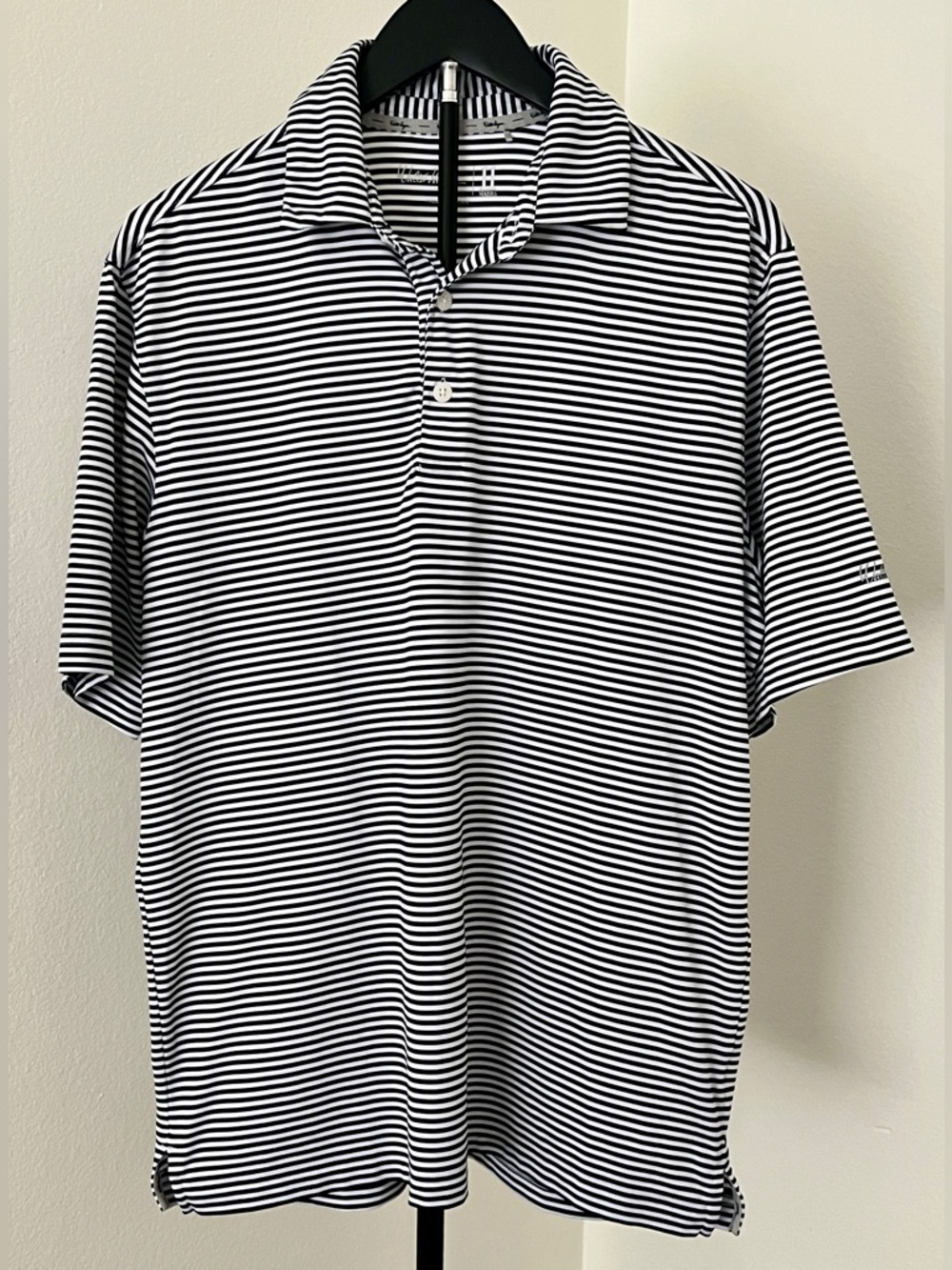 ⛳ Walter Hagen Navy & White Striped Performance Polo | Country Club Style